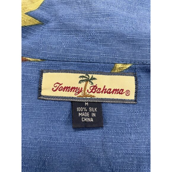 Tommy Bahama Men's Blue Silk Shirt with a Hawaiian design Size M, SKU 1129 - Picture 3 of 3